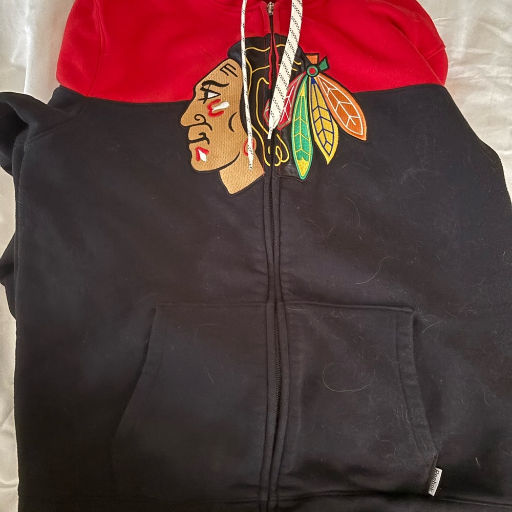 Blackhawks Red and Black Hoodie